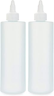 BRIGHTFROM Condiment Squeeze Bottles, 16 OZ Empty Squirt Bottle, Clear Twist Top Cap, Leak Proof - Great for Ketchup, Mustard, Syrup, Sauces, Dressing, Oil, Arts and Crafts, BPA FREE Plastic - 2 PACK