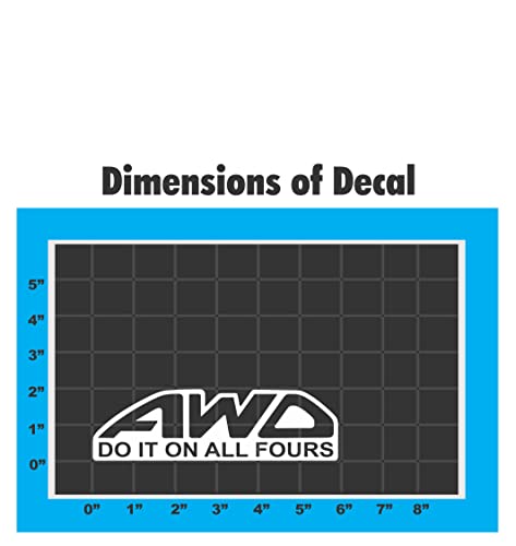 Sticker Connection | Awd Do It On All Fours Sticker Decal Bumper, For Car, Truck, Window, Laptop | 6"X1.75" (White) #TOP1