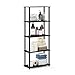 Furinno TURN-N-TUBE Storage Shelves, 5-Tier Book Shelf, Corner Shelf, Toolless Open Shelves, for Organization and Storage, Living Room, Garage, Home Office, Espresso