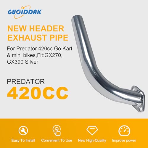 Image of New 420cc Exhaust Header Pipe For Predator 420cc 301cc,For 8hp GX270,GX390 Mini Bike & Go Kart Parts