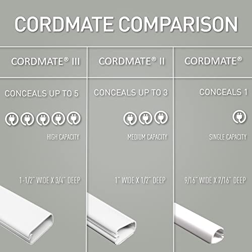 Legrand Wiremold C110S Cordmate 108 Inch 17 Piece Cord Cover Kit, Organizer for Wall, Holds 1 Cord or Cable, Sustainable Packaging, White (1 Pack) by Wiremold - Image 7