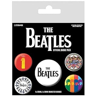 Pyramid International The Beatles Black Badge, Multicolore, 10 x 12,5 x 1,3 cm - Les Beatles, Paul McCartney, John Lennon, RIngo Starr, George Harrison