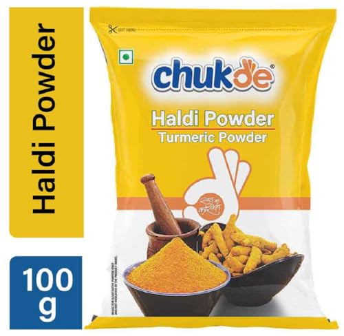 Image of Chukde - Haldi Powder - Turmeric Powder - Ground Spice for Authentic Flavor and Wellness - Ideal for Cooking, Herbal Teas, Health Benefits, and Skincare - 100 Gm - Pack Of 5