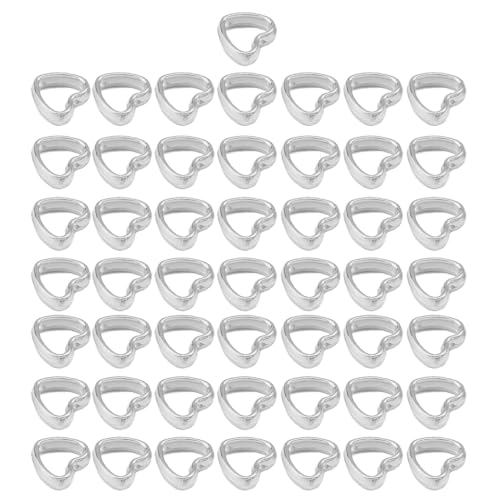 50 Pack Unique Heart Shaped Spacer Beads CCB Material Hollow Love Pendants