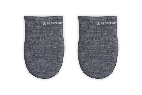 Image of Le Creuset Set of 2 Mini Oven Mitts, 8 inch, Noir