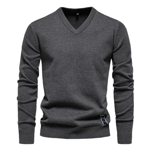 Autumn Winter Pullover Men's Sweater V-Neck Solid Color Long Sleeve Men Clothing Warm Sweaters Men Casual Sweater3