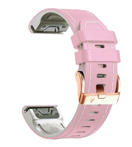 PCAVO 20mm Leather Watch Band for Garmin Fenix 6s / Fenix