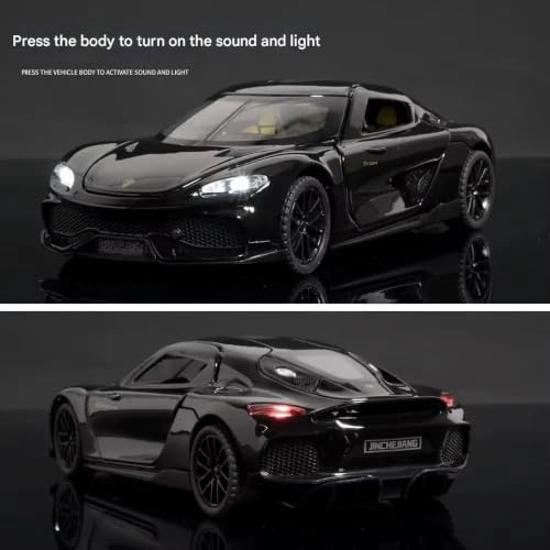 Image of Sky Tech Koenigsegg Gemera Toy Car 1:32 Exclusive Alloy Metal Pull Back Die-cast Car Diecast Metal Pullback Toy car with Openable Doors & Light, Music Boys Gifts Toys for Kids【Colors as Per Stock】