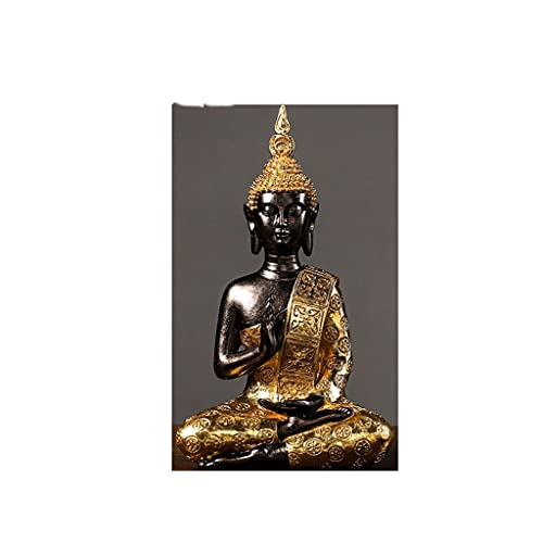 Statue de Bouddha assis en résine grise modèle C pour décoration zen intérieure et extérieure