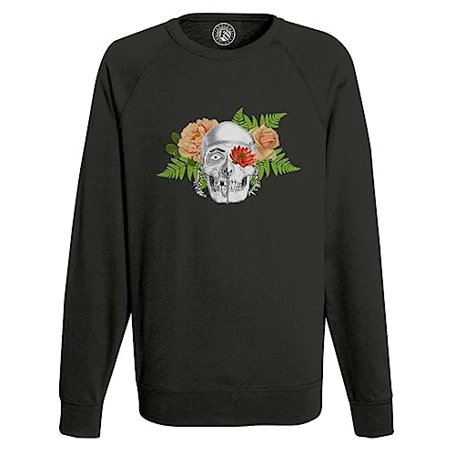 Sweat shirt homme squelette fleurs imprimé haute définition durable