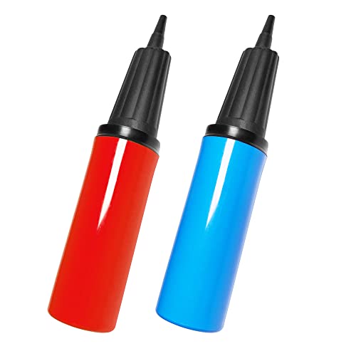 Balloon Pump Handheld - Mini Dual Action Balloon Blower Pump, Bomba Para Inflar Globos, Hand Pump Balloon Inflator For Party Garlands, Inflatables, Yoga Balls, 2 Pack Blue&Red Ballon Air Pump #TOP1