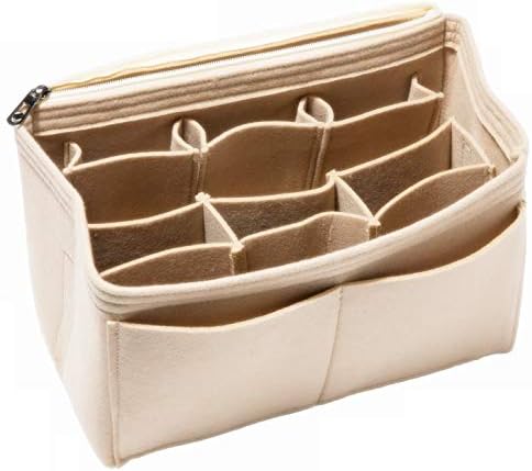 HEALTHLOVE Felt Purse Organizer Insert Bag organizer for Handbag Choice 3 Size (Small, Camel)