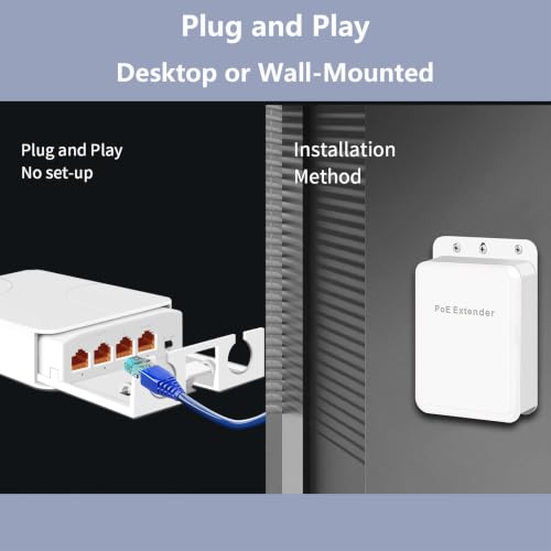 Image of 4 Port Outdoor 2.5Gbps PoE Extender 1 in 3 Out-IEEE 802.3af /at, 90W in 30W Out Waterproof PoE Repeater with 100 /1000 /2500Mbps, Vlan, PD Auto-Detection, Extend to 100m, Wall Mount Plug & Play