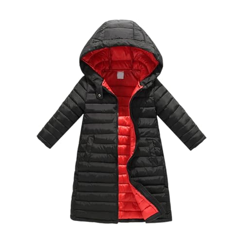 Boys Girls Quilted Down Jackets Lightweight Windproof Winter Outwear Knee Length Thick Warm Puffer Coats for Kids