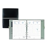 Filofax Domino Organizer, A5 Size, Black - Leather-Look with Contrast Stitching, Six Rings,...