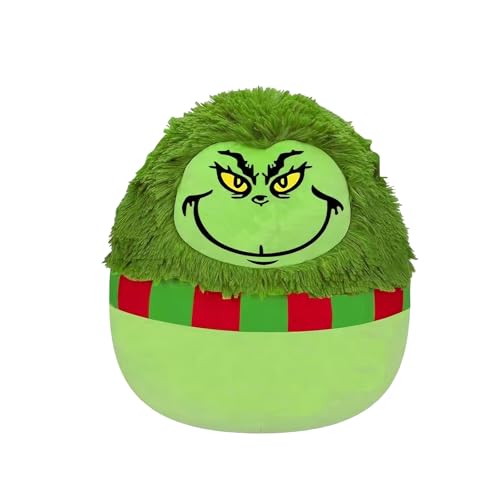 Christmas Grinch Doll Plush Toy 25cm Cute Green Stuffed Doll Soft Cuddly Toys for Kids Girls Boys Birthday Gift Xmas Decorations