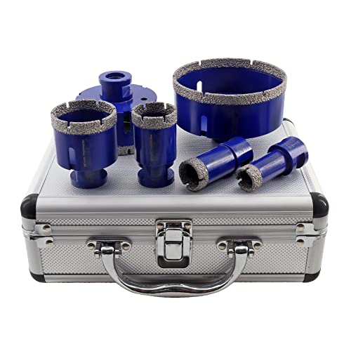 Shdiatool Diamond Drill Core Bits Set For Porcelain Hole Saw Cutter For Tile Marble Ceramic Granite 5/8"-11 6Pieces(20/25/35/50/75/100Mm) #TOP23