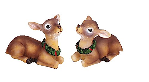 Attraction Design Resin Holiday Sitting Reindeer (Set of 2)