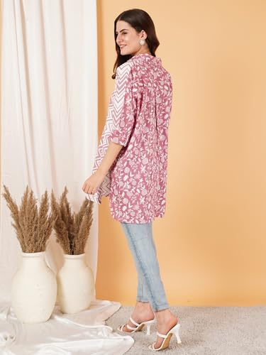 Image of COTLAND Fashions Printed Oversized Button Down Shirt for Women (Ink Illusion)