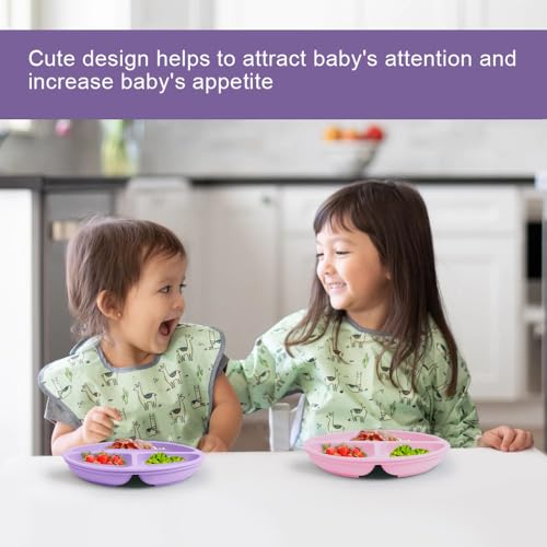 Vicloon 2-Pack Suction Plates with 3-Compartment Divided Design — view 7