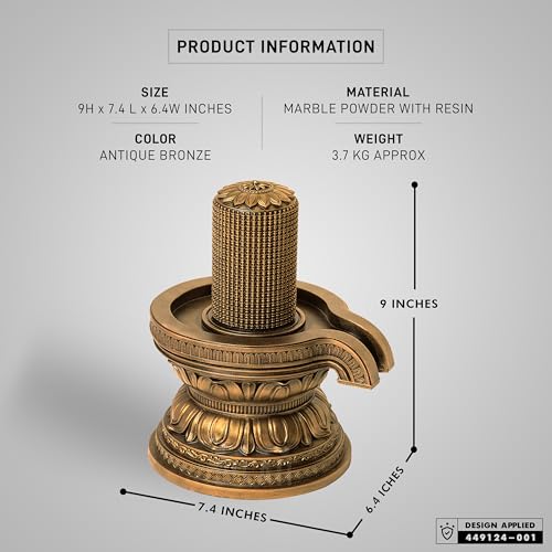 Image of SILAIII 1008 Shiva Lingam Idol 9 Inch | Siva Lingam for Pooja | Shivling Sculpture for Home Temple & Spiritual Gift