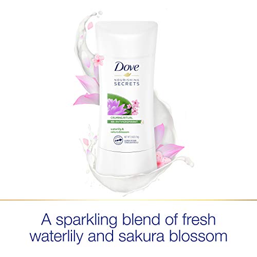 Dove Nourishing Secrets Antiperspirant Deodorant Stick For Women Waterlily Sakura Blossom For 48 Hour Underarm Sweat Protection And Soft And Comfortable Underarms 2.6 Oz 3 Count, 7.8 Ounce #TOP3