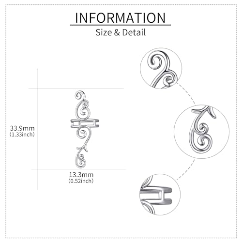 Celtic Knot/Celtic Knot/Bat/Filigree Viking Earrings 925 Sterling Silver Non Piercing Ear Cuff Earrings Cool Earring Cuff for Women Men4