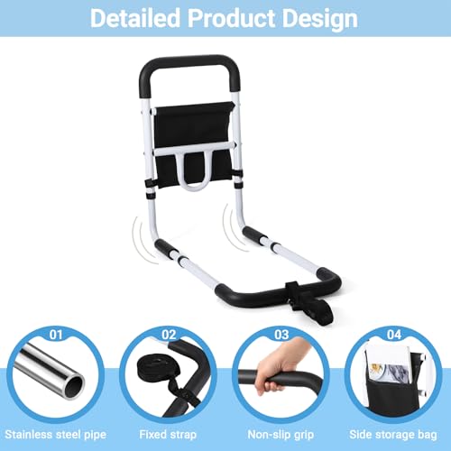 Image of WeHwupe Bed Rails for Elderly Adults Safety with Bedside Storage Pocket