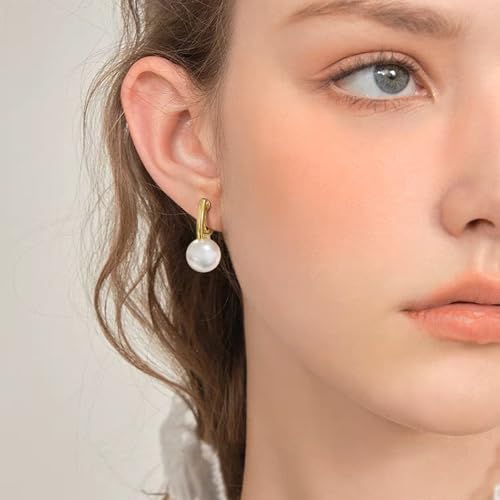 Minimalist Simulated Pearl Drop Clip On Earrings for Women Non-piercing Clip Earrings2