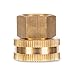 Gilmour Pro Brass Double Female Hose Connector, Swivel Hose Connector Thread Size 1/2