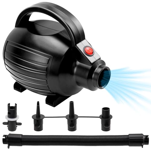 Elektrische Luftpumpe 600W für aufblasbare Gymnastikmatte, AC 220–240V Aufblas- & Entlüftungspumpe mit 4 Düsen, Tragbare Pumpe für Luftmatratzen, Pool Schwimmringe, Turnen, Yoga