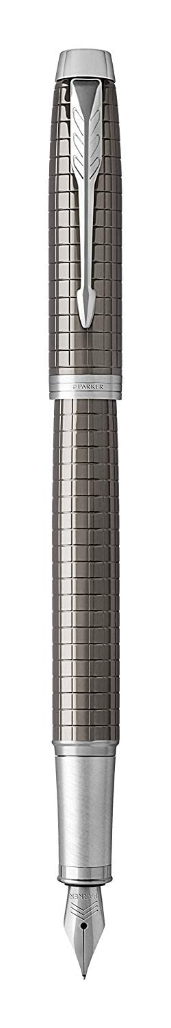 PARKER IM, pluma estilográfica de color café oscuro Premium, con plumín mediano y recambio de tinta azul (1931680)
