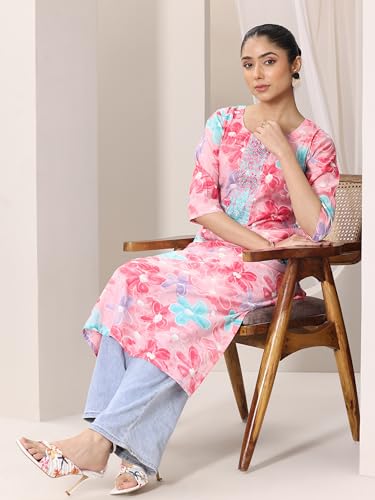 Image of Gerua by Libas Printed Silk Blend Straight Kurta Suit