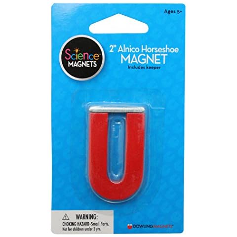 Dowling Magnets DO-731015 Magnets Alnico Horseshoe Magnet (2 inches high) with keeper Red Cover