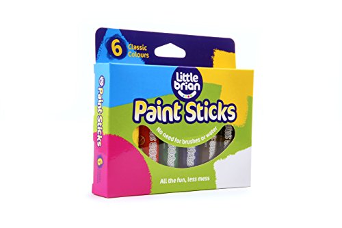Little Brian- Palillos de pintura colores clásicos - 6 surtidos, Multicolor, pack of 6 (LBPS10CA6)