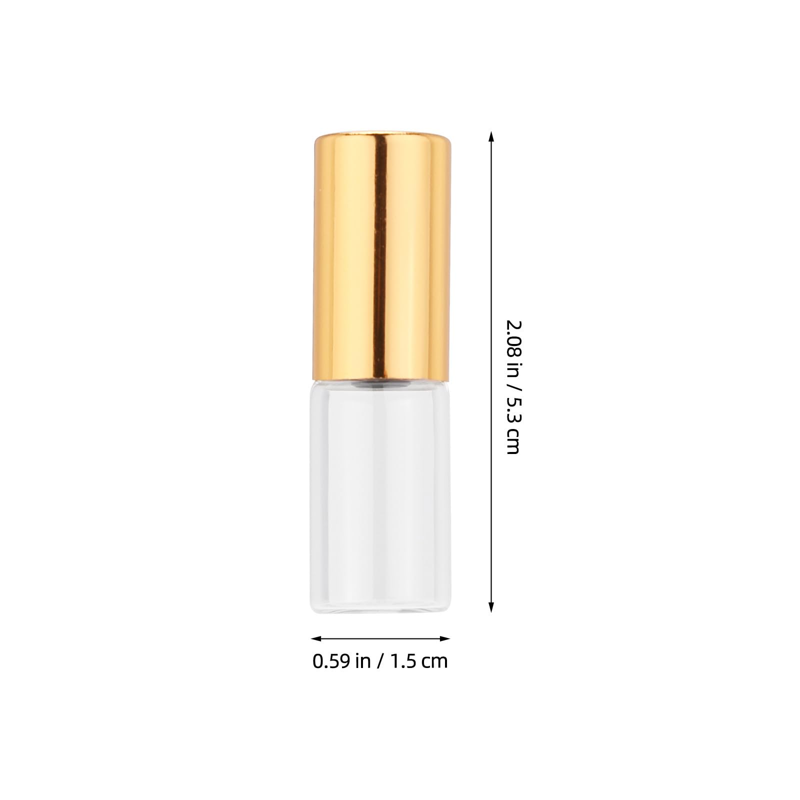 PLAFOPE Botellas Roll-on de Vidrio Transparentes 3 Ml, 20 Piezas para Aceites Esenciales, Aromaterapia y Masaje, con Bola Rodante de Acero y Tapa Dorada Hermética, Envases Rellenables
