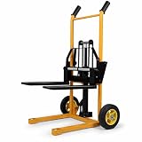Gerbeur Idraulico Manuale 200kg, Transpallet Manuale Sollevatore, Carrello Elevatore per Pallet con Sollevamento Max 90cm per Scarico Furgoni