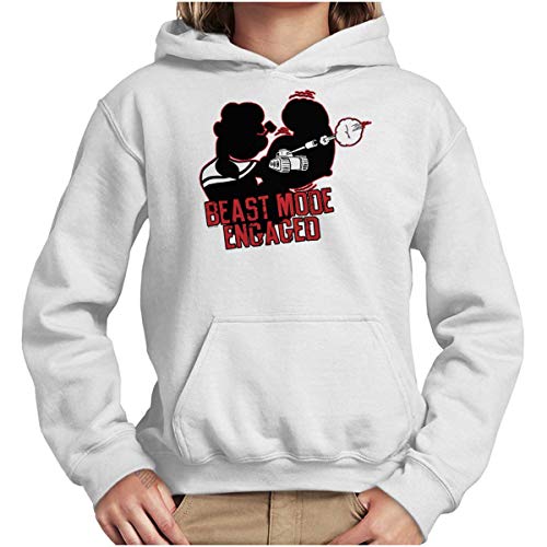 Beast Mode Engaged Popeye Youth Hoodie Boy Girl White