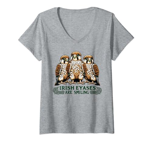 Irish Eyases Are Smiling Funny Baby Hawks Falcon Chicks Bird V-Neck T-Shirt