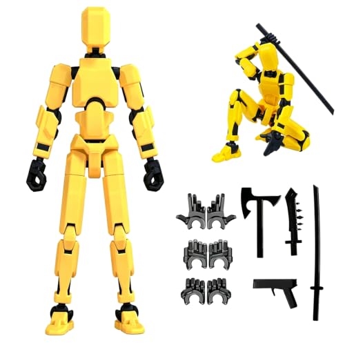 Image of (Assembly Completed) 2026 New Titan 13 Action Figure Set,Lucky Robot 13 Action Figures,Multi-Jointed Movable Action Figure,Nova 13 Figure for Collectors Desktop Decorations(d-Yellow)