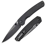 CJRB Kain Folding Pocket Knife, 2.95'' AR-RPM9 Steel Blade G10 Handle Small EDC Knife with Pocket Clip for Men Women, Sharp Knives for Camping Hiking Survival, Designed by Sanford Owen(J1956 Black)