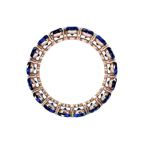 Unique Oval Shape Gemstone Blue Sapphire Eternity Band 925 Sterling Silver Wedding Band For Women Blue Sapphire Engagement Ring Gift For Her3