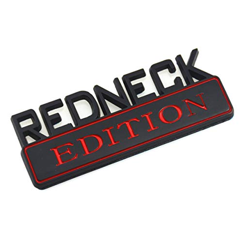Image of EmbRoom 1Pcs 3.1 inch Redneck Edition Exterior Emblem CAR Truck Boat Decal Logo Replacement for F-150 F250 F350 Silverado RAM 1500 (Black /Red)