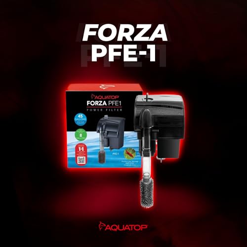 Image of Aquatop Forza 45 GPH Power Filter for Aquariums - for 5-15 Gal Freshwater & Saltwater - Advanced Filtration Design for Crystal Clear Water - PFE-1
