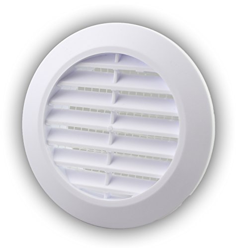 Lüftungsgitter Abschlussgitter rund Ø 90 mm weiß T44w mit Insektennetz...