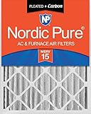 Nordic Pure 20x25x4 (19_1/2 x 24_1/2 x 3_5/8) Pleated Air Filters MERV 15 Plus Carbon 1 Pack