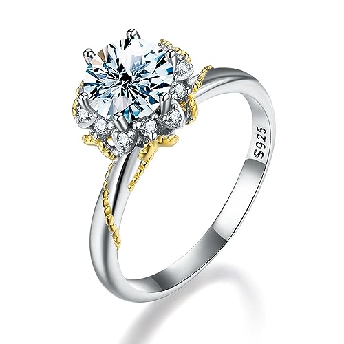 Bague moissanite 1ct fini les bijoux ternes optez pour l'argent 925 éclat durable