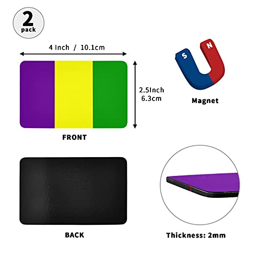Dallonan Decorative Refrigerator Magnets Mardi Gras Colors Fridge Magnet Pvc Rectangle For Kitchen Dishwasher Magnet House Office Magnets Decor #TOP1