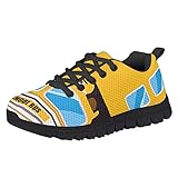 Dolyues Kids Boys Shoes Size 11 Cartoon School Bus Print Tennis Sport Running Sneakers Casual Walking Fashion Sneakers Lightweight Breathable School Shoes, Yellow