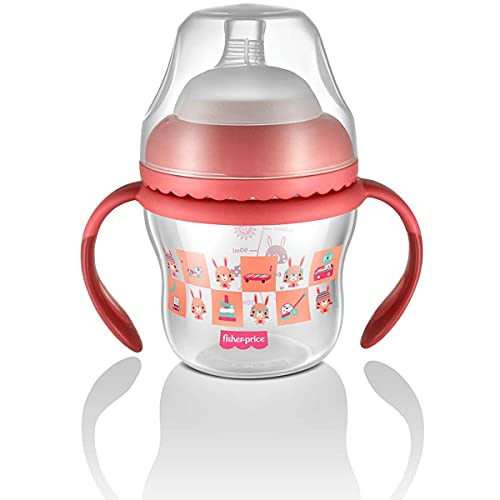 Copo De Transição First Moments + Bico Extra + Alça Removível - 150 Ml - Rosa Bubblegum Fisher Price